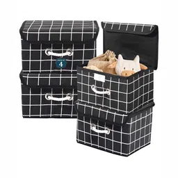 Aura Black Set of 4 Reusable Drawer Organiser Organisers-2
