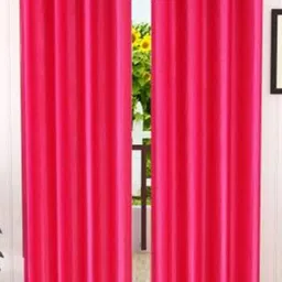 213 cm (7 ft) Polyester Semi Transparent Door Curtain (Pack Of 2) (Plain, Darkpink)-image-79