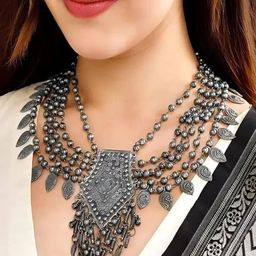 SZN Layer Oxidised Statement Necklace-image-73