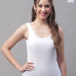 Friskers White Cotton Tank Top-image-51