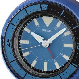 Seiko Blue Plastic Round Table Analog Clock With Sweep Movement image 2