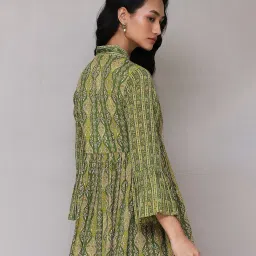 aarke Ritu Kumar Green Printed A Line Kurti image 2
