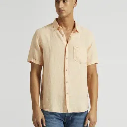 Pepe Jeans Peach Orange Linen Regular Fit Shirt-picture-11
