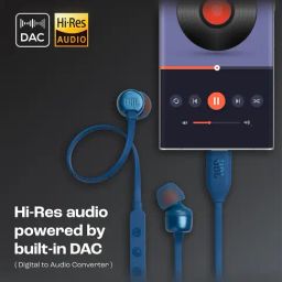 JBL Tune 310 Wired in-Ear Type C Earphone with 3-Button EQ Preset Remote & Microphone (Blue) image 4
