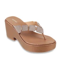 Mochi Women's Antic Gold Thong Sandals-image-92