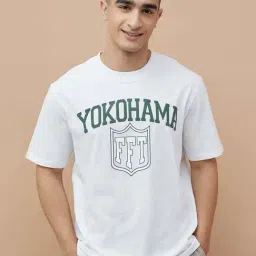 Fame Forever By Lifestyle White Mel Cotton Relaxed Fit Printed T-Shirt-picture-49