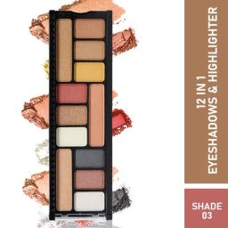 Half N Half 12 In 1 Eyeshadow & Highlighter Palette 03 - 12 gm-image-77