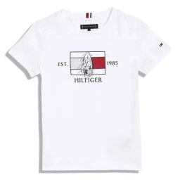 Tommy Hilfiger Kids White Applique Regular Fit T-Shirt-picture-30