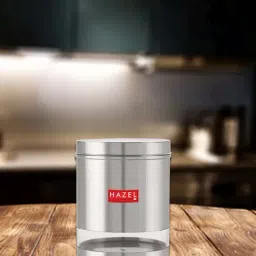 HAZEL Silver Stainless Steel Kitchen Storage Jar (2500 ml) - Set of 1-picture-38