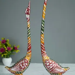 eCraftIndia 22 Inch Colorful Kissing Swan Couple Handcrafted Decorative Figurine-image-80