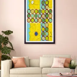 999store Yellow & Green Circle Pattern Printed Canvas Painting-39