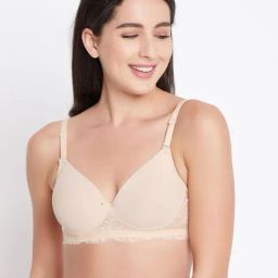 Clovia Beige T-Shirt Bra-image-36