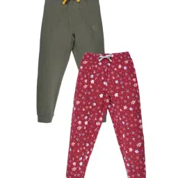 Plum Tree Kids Red & Olive Printed Joggers (Pack Of 2)-picture-22