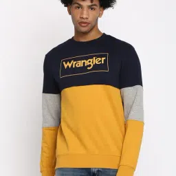 Wrangler Yellow & Navy Round Neck Sweatshirt-image-98