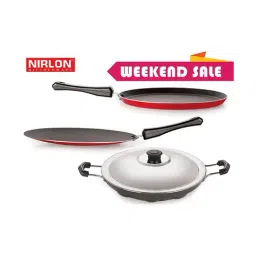 Nirlon Red Aluminium Non-Stick Cookware Set of 3-5