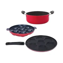 Nirlon Red Aluminium Non-Stick Cooking Essential Combo Set of 3-13