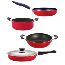 Nirlon Red Aluminium Kitchen Utensils Non-Stick Cookware - Set of 4-15