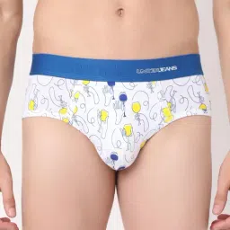 Underjeans White Regular Fit Printed Briefs-picture-48