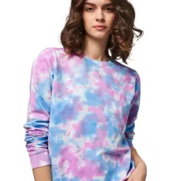 The Souled Store Multicolor Cotton Tie - Dye Sweatshirt-image-53