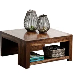 Ikiriya Wayne Solid Brown Wood Coffee Table Teak Finish-image-32