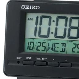 Seiko Black Plastic Rectangular Beep Alarm Digital Table Clock image 2