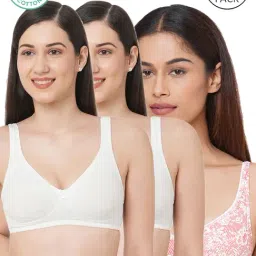 Inner Sense White & Pink Full Coverage Bra - Pack of 3-picture-8
