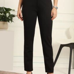FITHUB Cement Cotton Slim fit Formal trousers-picture-7