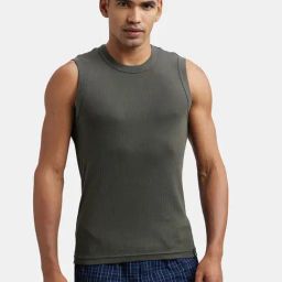 Jockey 9930 Dark Olive Super Combed Cotton Rib Muscle Vest-picture-42