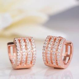 Zavya Elegant Rose Gold Plated 925 Sterling Silver Earrings-image-77