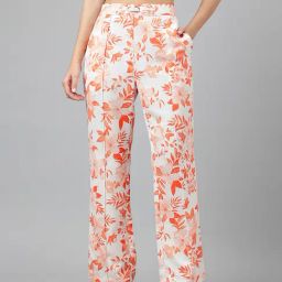 Latin Quarters Orange & White Floral Print Pants-picture-29