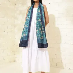 Fabindia Blue Printed Stole-picture-0