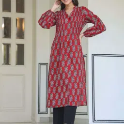 Janasya Maroon Printed Kurtas-picture-17