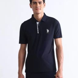 Uspa Active Blue Slim Fit Sports Polo-image-29