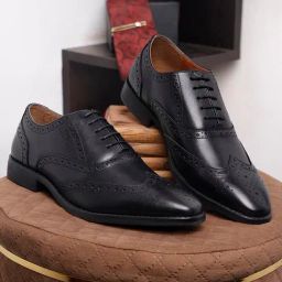 Louis Stitch Men's Jet Black Brogue Shoes-image-93