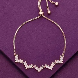 Kai Jewel Sterling Silver Rose Gold The Queen of Hearts Line Adjustable Bracelet-image-24