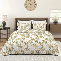 Layers Multicolor Microfiber Floral Double Bedsheet With 2 Pillow Covers-image-25