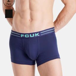 FCUK Multi-Color Cotton Blend Solid Trunks Pack of 2-picture-15