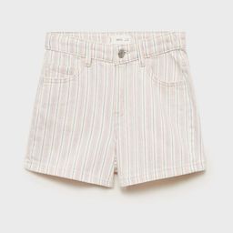 Mango Kids Girls Cotton Striped Denim Shorts-picture-29