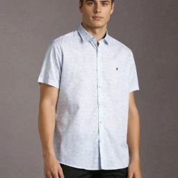 Louis Philippe Blue Slim Fit Printed Shirt-image-94