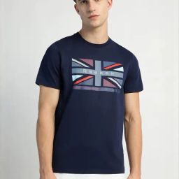 Reebok Navy Cotton Regular Fit Printed Sports T-Shirt-image-42