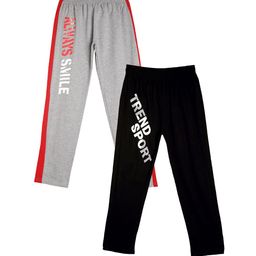 Fashionable Pack Of 2 Kids Printed Mid-Rise Pure Cotton Track Pants-image-74