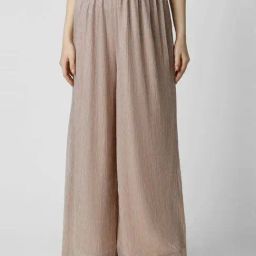 Van Heusen Peach Textured Pattern Flared Pants-image-19