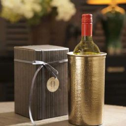Pure Home and Living Gold Stainless Steel Matt Finish Hammered Wine Chiller-image-91