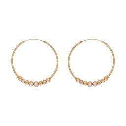 C. Krishniah Chetty Group Gold Celestial Glow Textured With Opal Beads Earrings-41