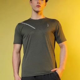 Campus Sutra Green Regular Fit Sports T-Shirt-image-11
