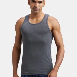 Jockey FP04 Charcoal Super Combed Cotton Rib Sleeveless Vest with Extended Length for Easy Tuck-image-114