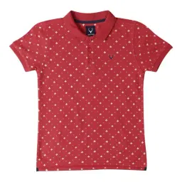 Allen Solly Junior Red Printed Polo T-Shirt-image-14
