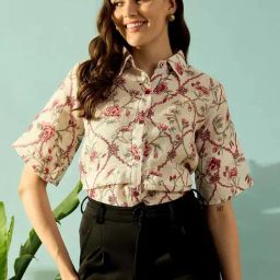 The Kaftan Company Red Cotton Printed Shirt-image-10