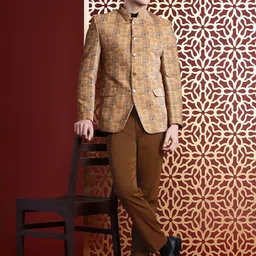 MANQ Slim-Fit Bandhgala Blazer-image-9