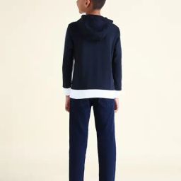 U.S. Polo Assn. Boys White Color Block Pattern Sweatshirt image 2